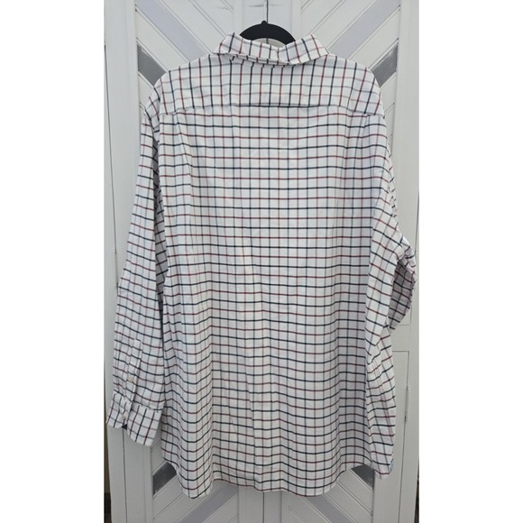 Cremieux Classics Men's 3XT Red Gray White Check Plaid Long Sleeve Button Down - Picture 4 of 14